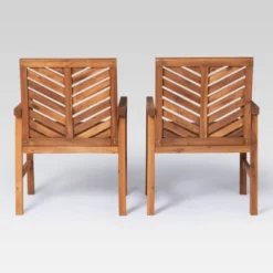 5pc Slatted Chevron Acacia Wood Patio Dining Set - Saracina Home 24 5pc Slatted Chevron Acacia Wood Patio Dining Set - Saracina Home -Saracina Home GUEST c077f985 f50e 4ae9 a70d b89e87555da4