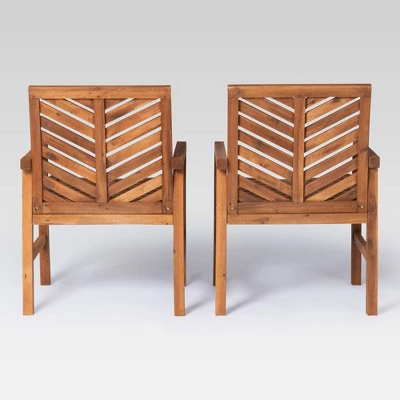 5pc Slatted Chevron Acacia Wood Patio Dining Set - Saracina Home 9 5pc Slatted Chevron Acacia Wood Patio Dining Set - Saracina Home - Image 7