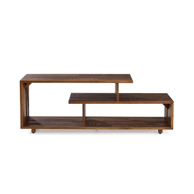 Rustic Modern Solid Wood TV Stand For TVs Up To 50" Amber - Saracina Home 4 Rustic Modern Solid Wood TV Stand For TVs Up To 50" Amber - Saracina Home - Image 2