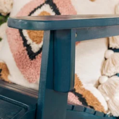 Genovia Transitional Acacia Wood Outdoor Adirondack Chair With Wine Holder - Saracina Home -Saracina Home GUEST c29c8e77 a026 4775 906d 6ef3588c305a