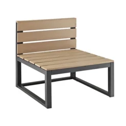 4pc Metal & Wood All Weather Patio Sectional Set - Natural - Saracina Home -Saracina Home GUEST c5320dab 24ad 4797 869a 0ca6e9681128