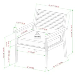 Saracina Home 4pc Mid-Century Modern Slatted Acacia Outdoor Patio Conversation Furniture Set -Saracina Home GUEST c5373106 fe50 4bc9 a5c2 413de41b73ee 1