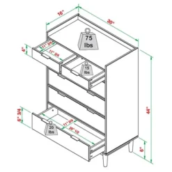 Mid-Century Modern Solid Wood 6 Drawer Vertical Dresser - Saracina Home -Saracina Home GUEST c61ba0fa 135e 47de 9250 5e732e67fd91