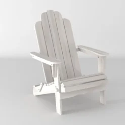 Genovia Transitional Acacia Wood Outdoor Adirondack Chair With Wine Holder - Saracina Home -Saracina Home GUEST cb625f3b eedb 4864 9017 be3bb04450e4