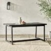 Saracina Home 66" Modern Acacia Slatted Rectangle Outdoor Dining Table