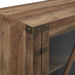 Clarabelle Transitional Glass Barn Door TV Stand For TVs Up To 65" - Saracina Home -Saracina Home GUEST cc2324cd a499 4859 a80c 4cc5c428473a