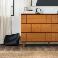 Modern Vertical Accent Solid Wood 6 Drawer Double Dresser - Saracina Home 32 Modern Vertical Accent Solid Wood 6 Drawer Double Dresser - Saracina Home -Saracina Home GUEST cd7c2818 9a18 469d 807e 39f6e5d38ae6