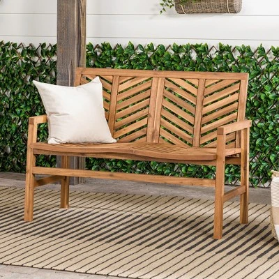 Slatted Chevron Acacia Wood Patio Loveseat – Saracina Home 3 Slatted Chevron Acacia Wood Patio Loveseat – Saracina Home