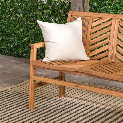 Slatted Chevron Acacia Wood Patio Loveseat – Saracina Home 10 Slatted Chevron Acacia Wood Patio Loveseat – Saracina Home - Image 8