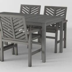 5pc Slatted Chevron Acacia Wood Patio Dining Set - Saracina Home 29 5pc Slatted Chevron Acacia Wood Patio Dining Set - Saracina Home -Saracina Home GUEST e43f6828 aba5 4df2 8ca9 189a6b77e700