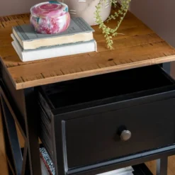 Set Of 2 Farmhouse Single Drawer V Frame Nightstands - Saracina Home -Saracina Home GUEST e8f7cdca 8d1e 40a3 a260 233a64853d0a