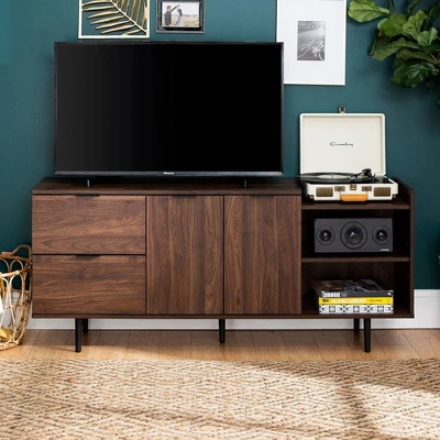 Rockwell Modern Storage TV Stand For TVs Up To 43" Brown - Saracina Home 4 Rockwell Modern Storage TV Stand For TVs Up To 43" Brown - Saracina Home - Image 2