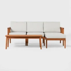 Saracina Home 4pc Modern Boho Eucalyptus Spindle Outdoor Sectional Set -Saracina Home GUEST f446e2a0 2704 4f48 8df0 4f1ef2c2f33a