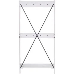 68" Solid Wood X Back Angled Hall Tree White Wash - Saracina Home -Saracina Home GUEST f4c3d1cc 6437 47e5 8991 237afb08aaf8