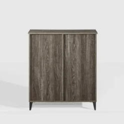 Transitional Glass And Grooved Door Accent Cabinet - Saracina Home -Saracina Home GUEST f6296844 c570 4382 9c11 7231fab45bcf