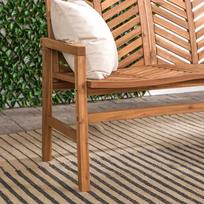 Slatted Chevron Acacia Wood Patio Loveseat – Saracina Home 9 Slatted Chevron Acacia Wood Patio Loveseat – Saracina Home - Image 7