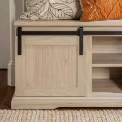 48" Transitional Sliding Door Wood And Metal Bench - Saracina Home 24 48" Transitional Sliding Door Wood And Metal Bench - Saracina Home -Saracina Home GUEST f9fbf77b c988 4b5d 96d0 71469346d6f6