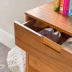 Mid-Century Modern Groove Wood 6 Drawer Dresser - Saracina Home -Saracina Home GUEST fcb730ab 9952 4f83 9614 24322242cf6c