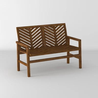 Slatted Chevron Acacia Wood Patio Loveseat – Saracina Home 20 Slatted Chevron Acacia Wood Patio Loveseat – Saracina Home - Image 18